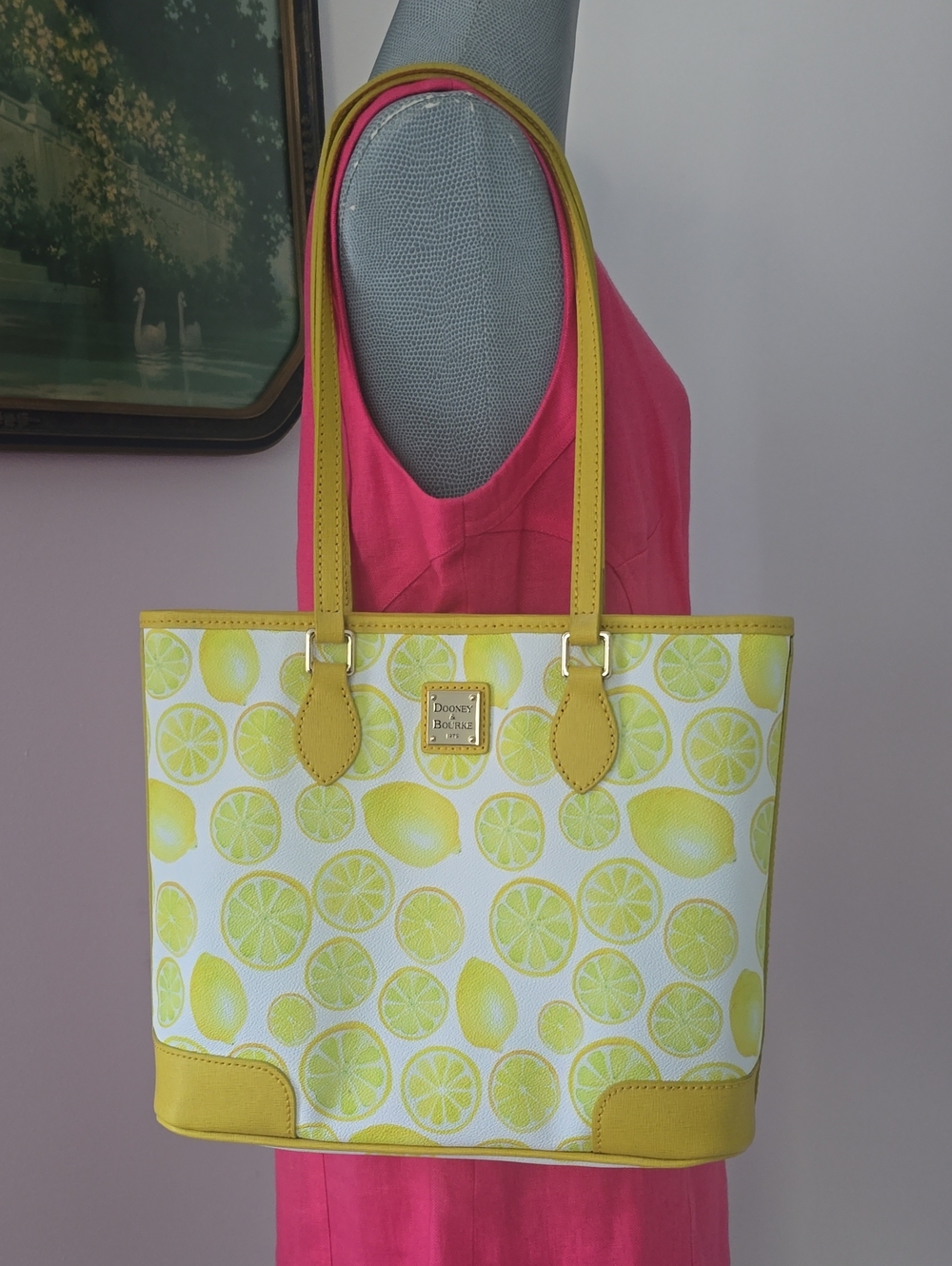 Dooney & Bourke Yellow Lemon Pattern Tote